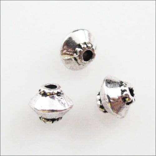 Fashion 100Pcs Tibetan Silver Color Tiny Cone Spacer Beads Charms 5mm