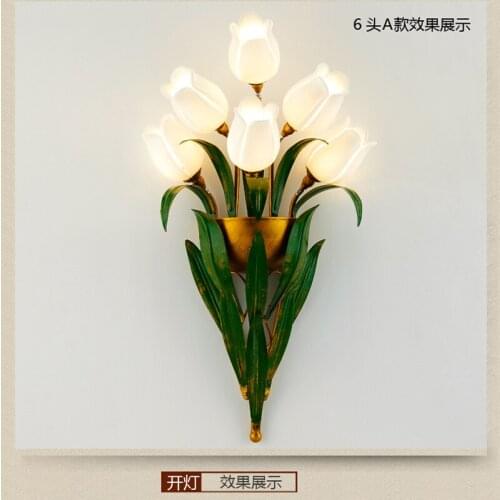 Living room wall lamp Vintage creative personality of modern European background simple aisle light bedroom bedside wall lamp