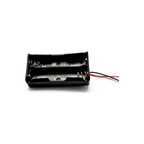 New High Quality Battery Storage Case Plastic for 2 x 18650 Box Holder Black With Wire Lead Wholesale