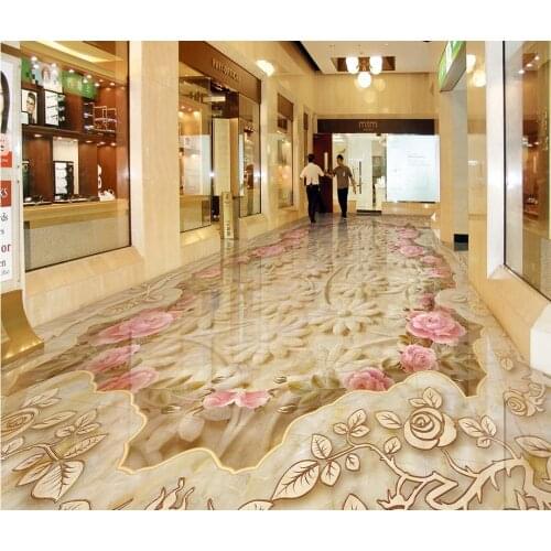 Wallpaper for bathroom waterproof Marble texture parquet 3D floor pvc self-adhesive wallpaper Home Decoration