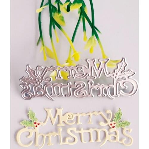 Merry Christmas greeting Paper Jam Gift Metal scrapbook sealing Mould DIY Paper-cut Crafts Mould DIY knife Mould