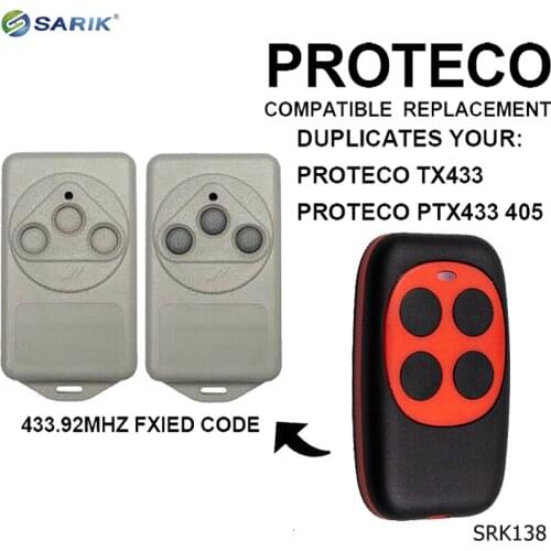 PROTECO fixed code 433mhz remote transmitter,PROTECO TX433,PTX433 405 wireless relay/code grabber/garage door remote control