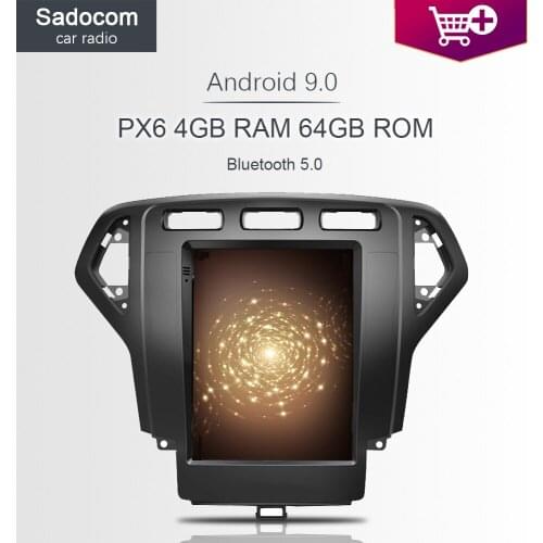 PX6 DSP Tesla 9.7" Android 9.0 For Ford Mondeo MK4 2007-2010 Car DVD Player 4G RAM Car Radio Multimedia Navigation GPS autoradio