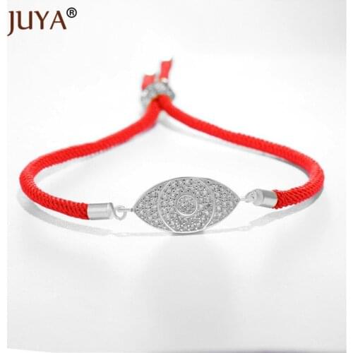 Luxury AAA Cubic Zirconia Rhinestone Evil Eye Charm Bracelets Bangles For Men Women Jewelry 6 Colors Rope Bracelet femme Gift