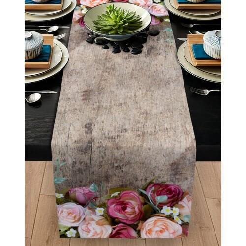 Runner drape table Living Room Kitchen grey color flower patterned micro fabric cover runner pattern Free Shipping