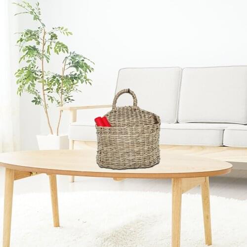Wall Hanging Woven Basket Home Decor Rustic Straw Storage Basket Flower Pot Planter Pot Rattan Basket Garden Decor Home Storage