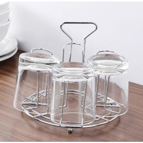 2020 Stylish Mug Tree Iron Holder Coffee Cups Drain Organizer 6 Racks Stand Bottle Dish Drying Kitchen Living Room Accessory
