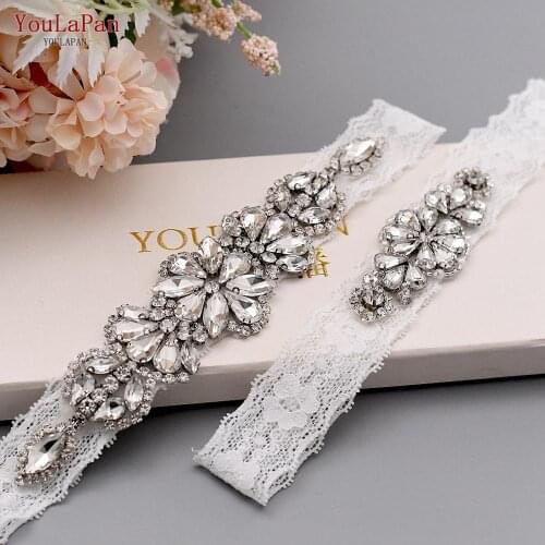 YouLaPan Wedding Garter Rhinestone Sexy Garters Women/Female/Bride Thigh Ring Bridal Lace Leg Ring Loop Bride Keepsake THS464