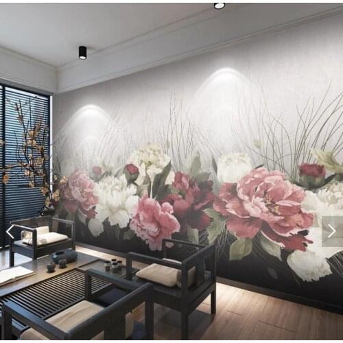 3D Flower Wall Mural Wallpaper for Living Room Bedroom Wall Paper Roll Art Wall Decals Contact Paper Modern Floral Murals Custom