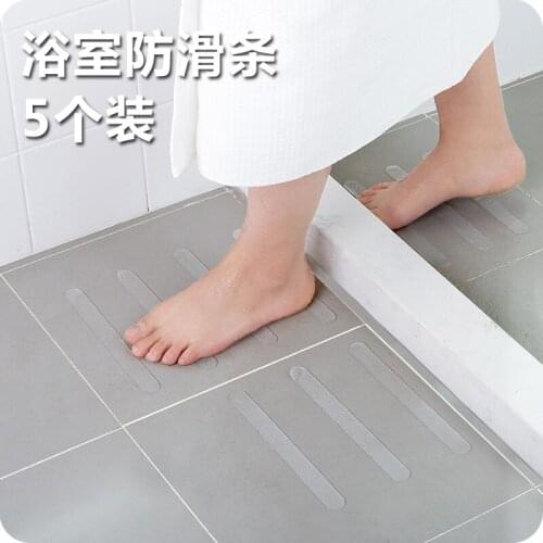 5pcs/set Bathroom Bathtub Transparent Non-slip Stickers Stairs Non-slip Tape Bathroom Anti-slip Strips
