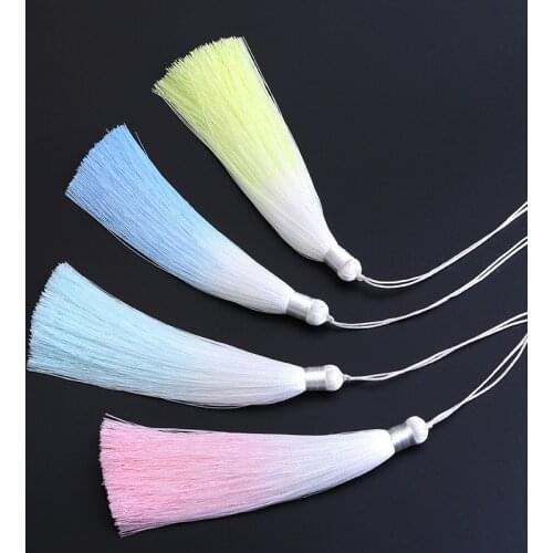 5pcs/Pack 13cm Quietly Elegant Gradual Color Polyester Silk Tassels Fringe DIY Craft Curtains Hang Rope Clothes Trim Accessories