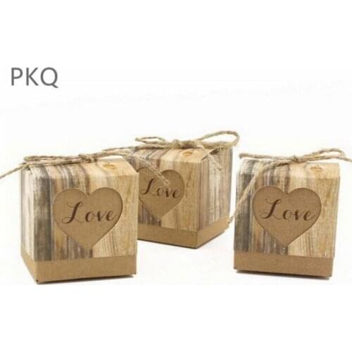 50Pcs 3 styles Paper Candy Box Square Cardboard Gift Box Wedding Favor Chocolate Boxes Party Supplies 5x5x5cm