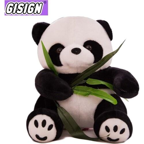 9-20cm Cute Panda Plush Toys With Bamboo Leaves Bear Pillow Soft Cartoon Animal Panda Stuffed Pendant Funny Doll Toy Kids Gifts