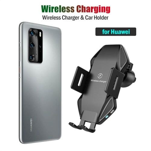 10W Fast Qi Car Wireless Charger for Huawei P50 P40 Pro Plus P30 Pro Case Wireless Charging Stand Car Charger Phone Holder
