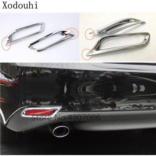 Car Detector ABS Chrome Cover Trim Back Tail Rear Fog Light Lamp Frame Parts 2pcs For Toyota New Camry XV70 2017 2018 2019 2020