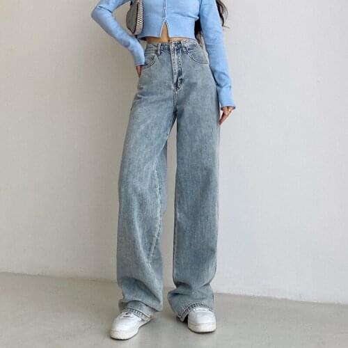 Womens Fashion Jeans Mom High Waist Straight Loose Denim Pants For Female 2021 Summer Joggers Women Streetwear Vintage Clothing