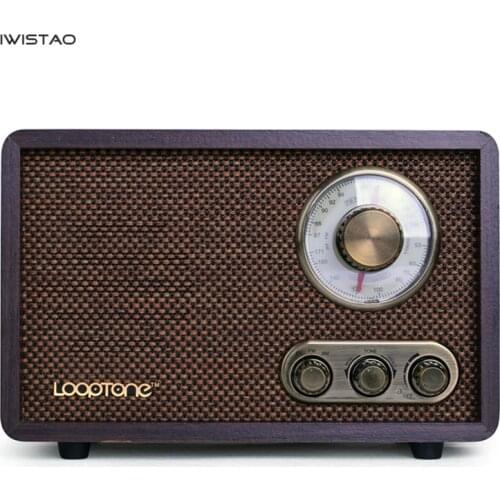 FM/AM Dual Band Radio Antique Wood Vintage Classical Retro Home Desktop Radio Bluetooth Speaker