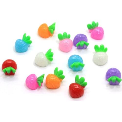 Hot Sale Resin Flatback Glitter Carrots Kawaii Resin Flat Back Spring Food Carrot Craft Hair Bow Hairbow Center DIY