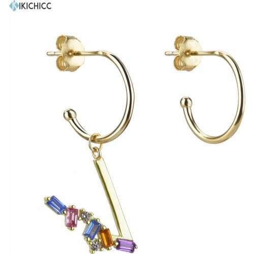 Kikichicc 2020 925 Sterling Silver 26 Letter V Letter Earring Mini Initial Pendant Long Chain Special Gift For Women Jewelry