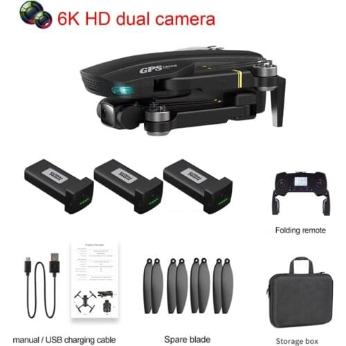 2021 New GD93 Mini Drone Profesional 6K 4K HD Double Camera GPS WiFi Fpv Drones Altitude Hold Black Foldable Quadcopter Toys