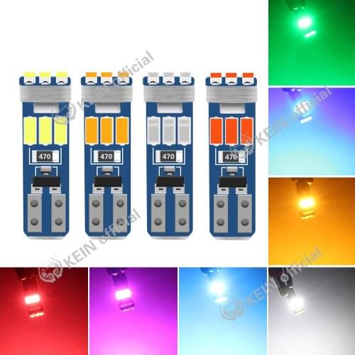 KEIN 10PCS T5 Led W3W Instrument Dash Lights 73 74 Meter Bulb 17 27 Auto Interior Neo Wedge Dashboard Dash Side Lamp Signal Lamp