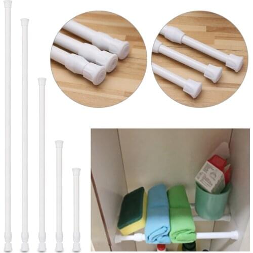 Multi Purpose Extendable Rod Spring Loaded Curtain Wardrobe Telescopic Sticks Net Voile Tension Rail Pole Hanging Adjustable Rod