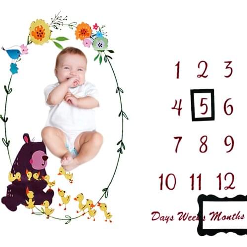 Monthly New Born Infant Baby Months Milestone Photo Props Background Diaper Blankets Backdrop Cloth Sheet Bebe Pic Accessories