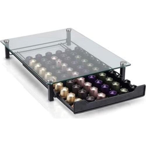 2020 Glass Nespresso Coffee Pods Holder Rack Coffee Capsule Stand Brand Capsules Storage Shelve Organization Coffe Holder Drawer