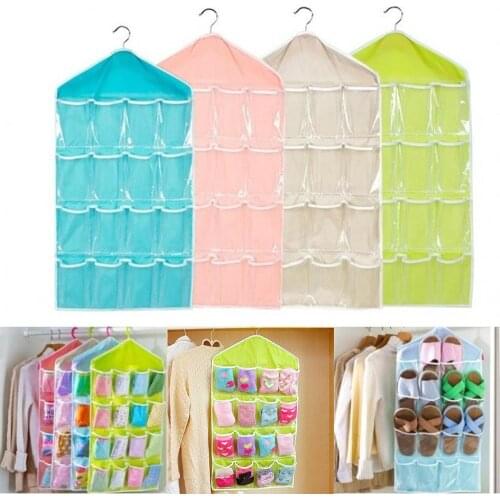 16-Pocket Door Back Hanging Bag Socks Bra Underwear Hanger Storage Organizer Can put underwear socks other small clothes into it