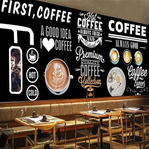 Custom Photo 3D Blackboard Hand Painted Coffee Shop Western Restaurant Bar Home Improvement Tooling Poster Wall Mural Wallpaper