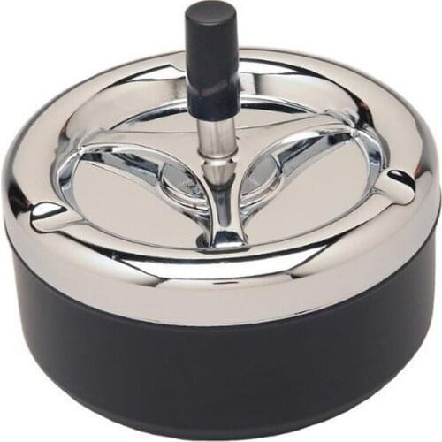 Portable Round Spinning Ashtray Cigarette Ash Stainless Steel Ashtray Housewares Spinning with Cover WY70917