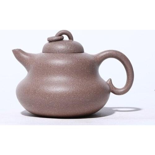 Hand-painted Section Mud Gourd Purple Clay Teapot Zisha Yixing Handmade Pot Kung-fu TeawarePurple Drinkware For Puer Green