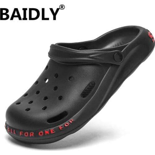 Boy Sandals Summer Hole Shoes Rubber Clogs Mens EVA Garden Shoes Black Beach Flat Men Sandals Unisex Slippers Zapatillas Hombre