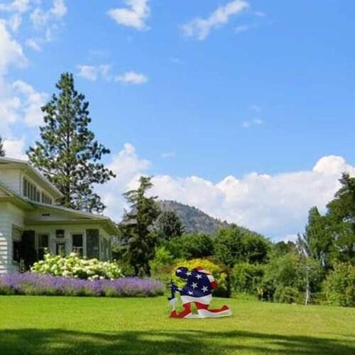 Kneeling Soldier Weathered Flag Metal Decor Home Decoration Yard Decor Art Ornament Outdoor 28*22cm HR