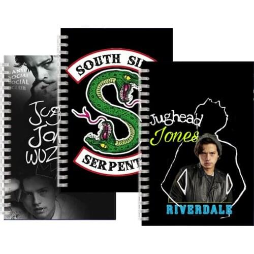 Riverdale A5 Spiral Binder Notebook Cartoon South Side Serpents Betty Jughead Jones Wuz Here Quotes Symbol Diary Travel Journal