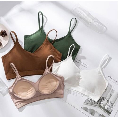 Cropped Girls Womens Tubp Top Women Seamless Bra Fitness Sports Shockproof Running Yoga Bra Female Gym Workout Backless Vest