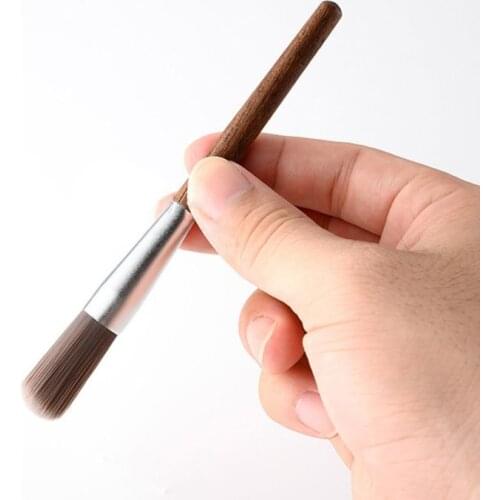 W3JA Coffee Grinder Machine Cleaning Brush Bristles Dusting Brushes with Wooden Handle Cleaner Tool for Barista Home Kitchen