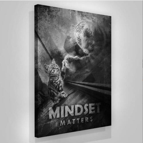 Wild Animals Cat And Tiger Motivational Canvas Wall Art Inspirational Entrepreneur Quotes Poster Prints Artwork Painting Picture