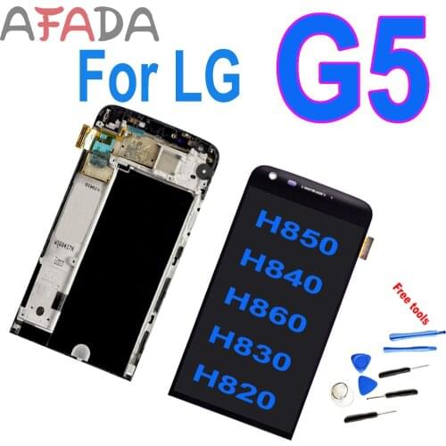 100% test 5.3" For LG G5 H850 H840 H860 H830 H820 RS988 LCD Display Touch Screen Digitizer Assembly with Bezel Frame Replacement