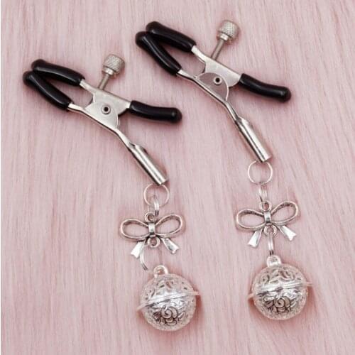 Golden Silver Feminine Sense Adjustable Bell Nipple Clip Chest BDSM Small Bell Adult Fetish Flirting Flirting Couple Sex Toys
