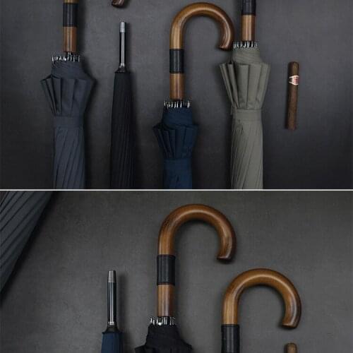 Vintage Long Handle Umbrella Windproof Large Luxury Golf Adult Umbrella Men Outdoor Paraguas Grande Daily Necessities EZ50