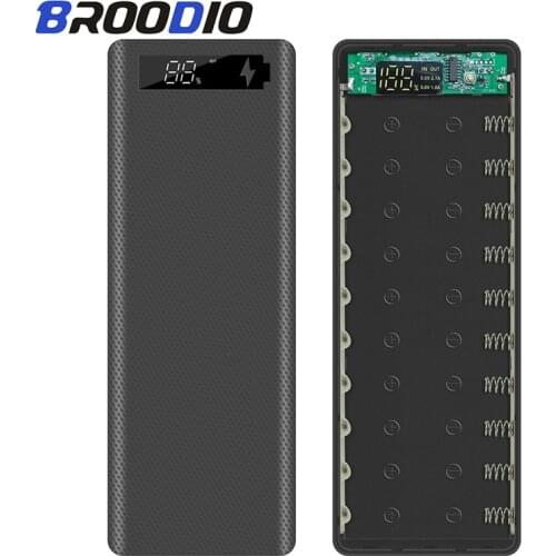 10*18650 Power Bank Case Dual USB With Digital Display Screen Mobile Phone Charger DIY Shell 18650 battery Holder Charging Box