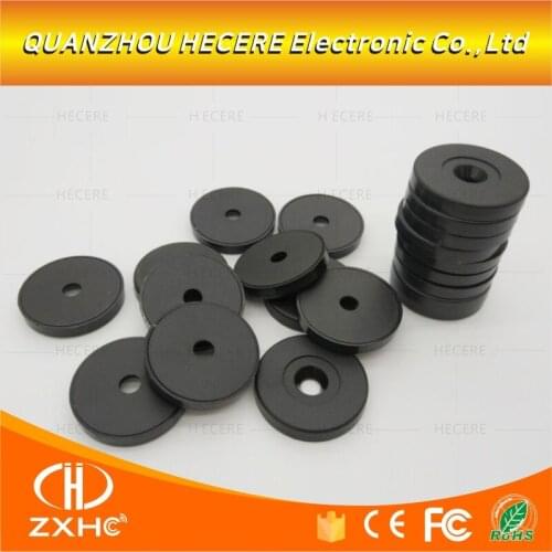 100PCS/LOT) 29mm 13.56MHZ disc tag With FM08 compatible s50 Chip Patrol knob ABS asset management label