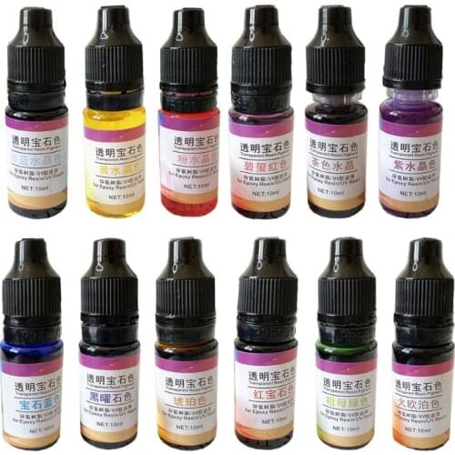 12 Colors Epoxy Resin Pigment Liquid Resin Colorant Pigment Resin Colorant Dye Resin Jewelry Making Art Crafts Tools Drop Ship