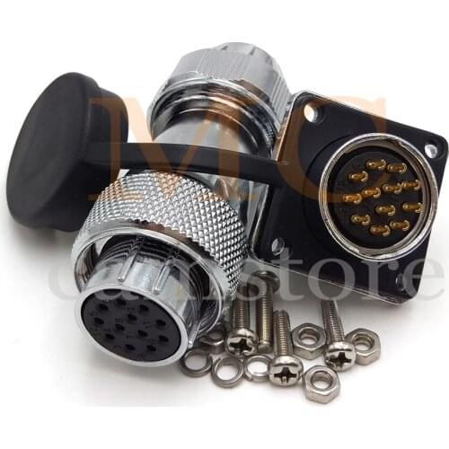 WS20 12Pin panel mount aviation cable connector, industrial wire connector plug socket (12-Pin)