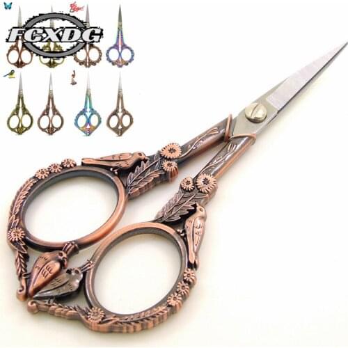 2021 New Sharp Stainless Steel Professional Sewing Scissors for Fabric European Vintage Paper Scissors Sewing Thread Scissors