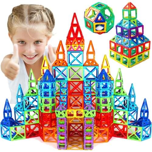 300PCS Magnetic Designer Construction Blocks Big Size Magnet Toys Magnetic Building Blocks DIY Assembled Toys for Children Gifts