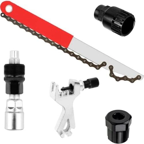 5 PCS Bike Chain Tool Kits, Auxiliary Bicycle Cassette Freewheel Lock Ring Sprocket Removal Wrench