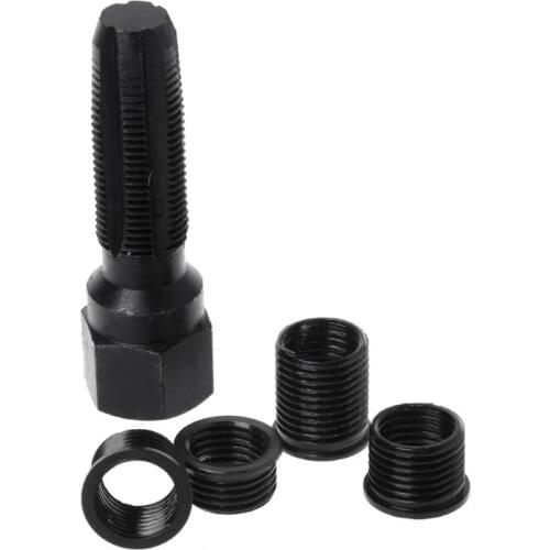 5Pcs/Set 14mm Automotive Spark Plug Cylinder Head Rethread Repair Tap Tool Reamer Inserts Kit