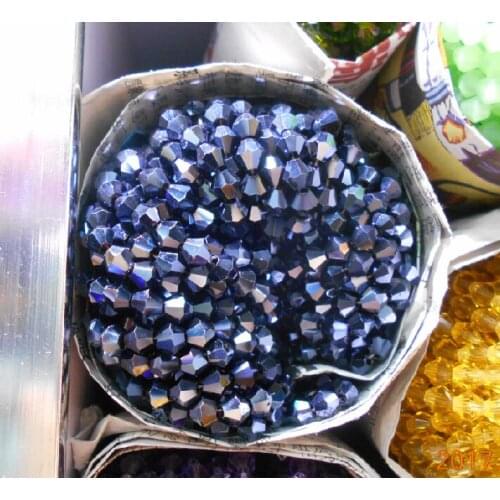 Sale Ink Blue Color 110pcs 4mm Bicone Austria Crystal Beads charm Glass Beads Loose Spacer Bead for DIY Jewelry Making